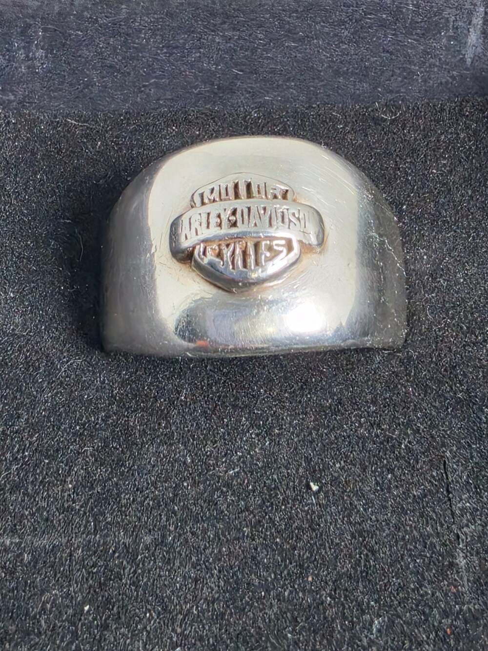 Harley-Davidson Sterling Silver Bar & Shield Signet Ring Size 11